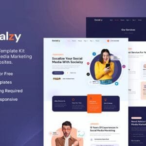 Socialzy - Template Kit para agência de marketing de mídia social
