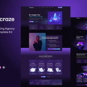 Digicraze - Kit de modelos Elementor Pro para agência de marketing digital