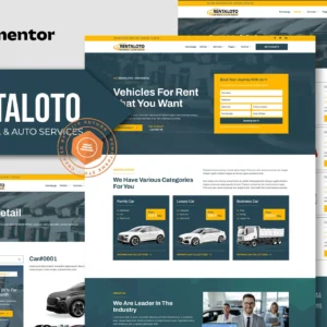 Rentaloto Template Kit Elementor para aluguel de carros e serviços automotivos