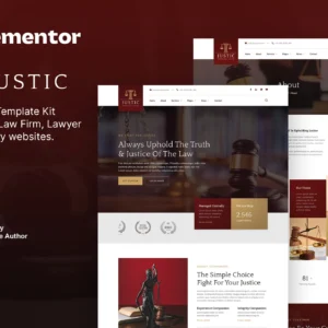 Justic - Template Kit Elementor de Escritório de Advocacia e Jurídico