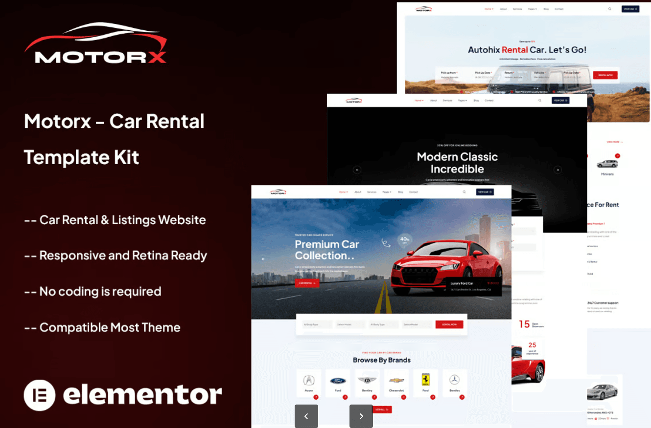 Motorx - Kit de modelo Elementor