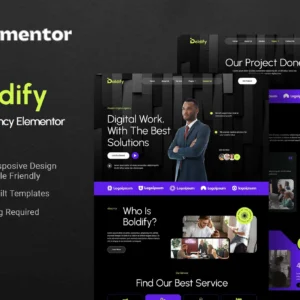 Boldify - Kit de Modelos Elementor para Agência Digital