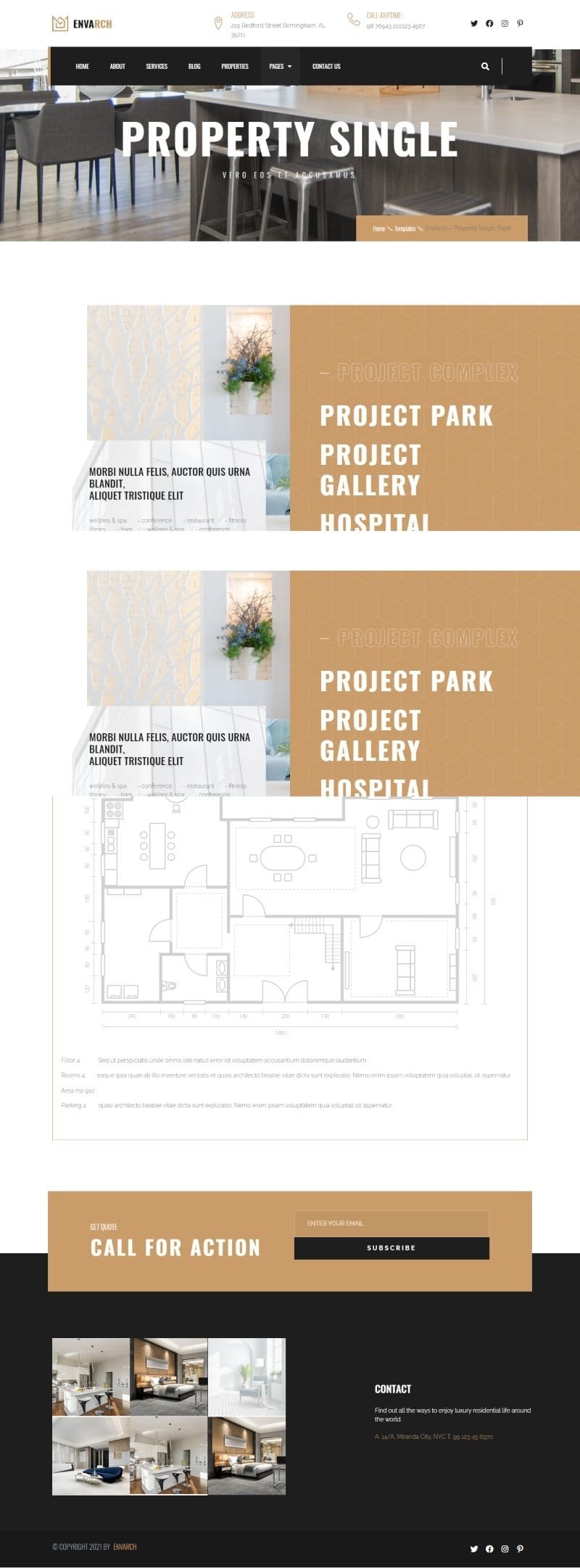 EnvArch — Template Kit Elementor de arquitetura e propriedade única - Imagem 2